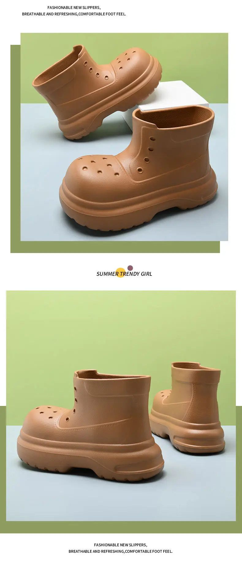Thick bottom rain boots women's adult 2024 new waterproof non-slip short tube outer wear four seasons fashion rain boots water shoes direct sales — feature 10