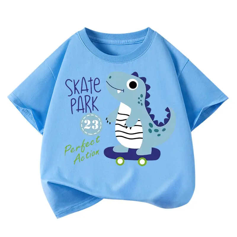 Blue Skate Park Cartoon Boys T-Shirt 2026 - Image 2