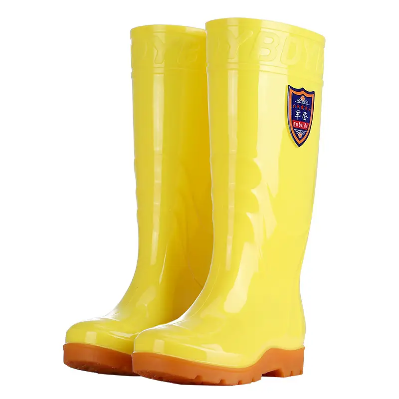 Rain Boots Women's High Barrel Work Labor Protection Non-slip Long Barrel Rain Boots Men's Beef Sole Fishing Rubber Shoes fleece-lined Water Shoes - Image 19