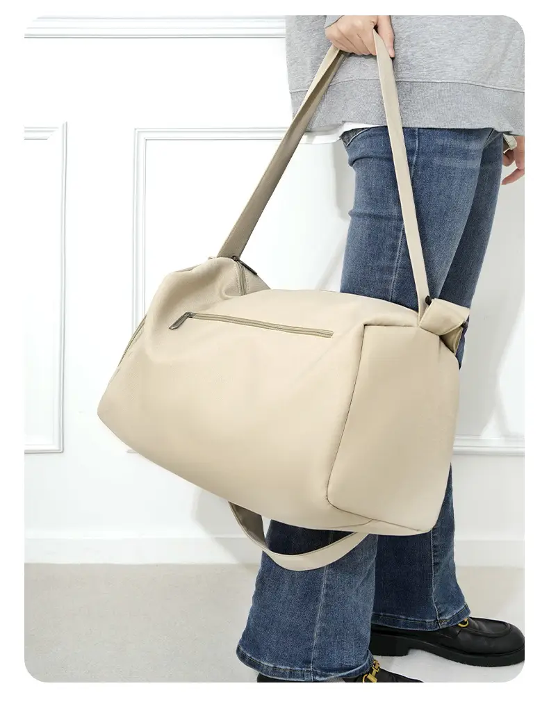 Women's Beige Lightweight Travel Bag with Adjustable Strap — feature 14