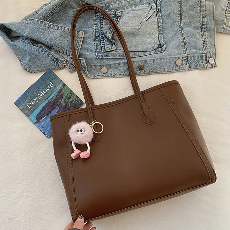 Stylish Korean Style Shoulder Tote Bag Beige 2026 - Image 8