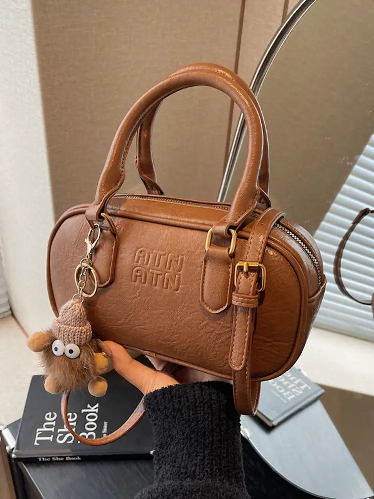 Vintage Black Shoulder Crossbody Bag for Women 2024