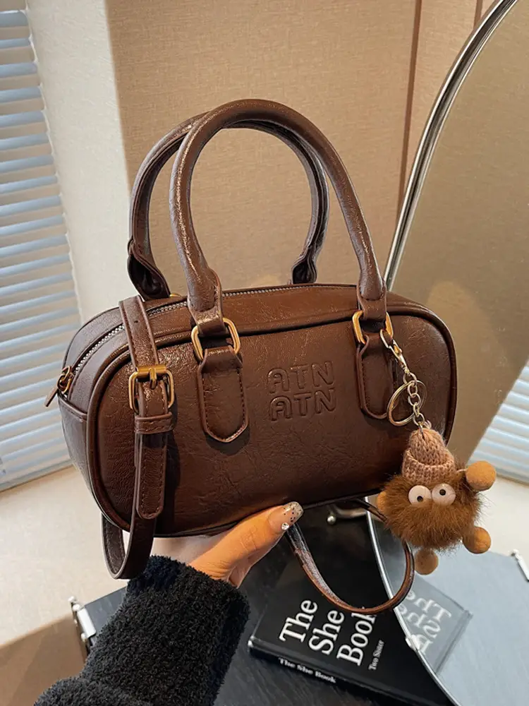 Vintage Black Shoulder Crossbody Bag for Women 2024