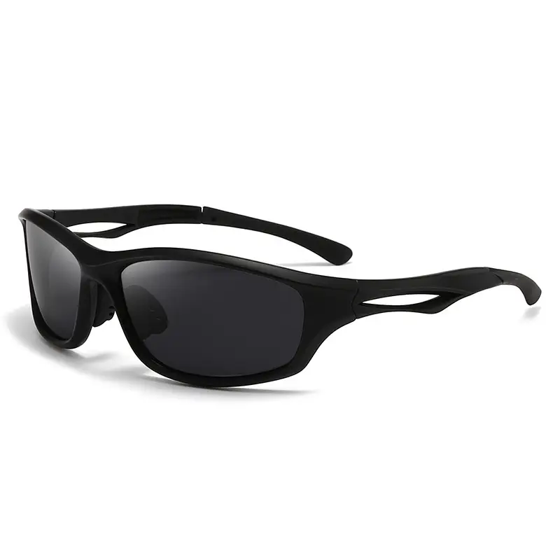 Men's Silver Polarized Sunglasses Black Lenses - Image 11