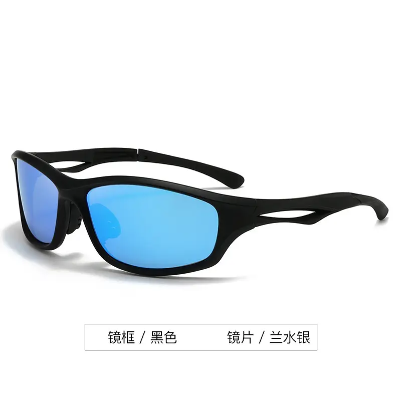 Men's Silver Polarized Sunglasses Black Lenses - Image 4