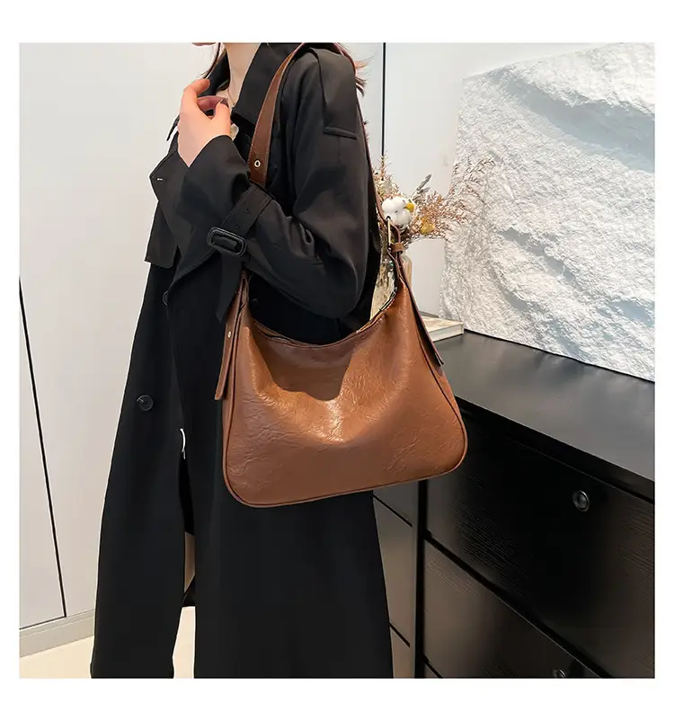 Brown Korean Style Large Capacity Commuter Tote Bag — feature 15