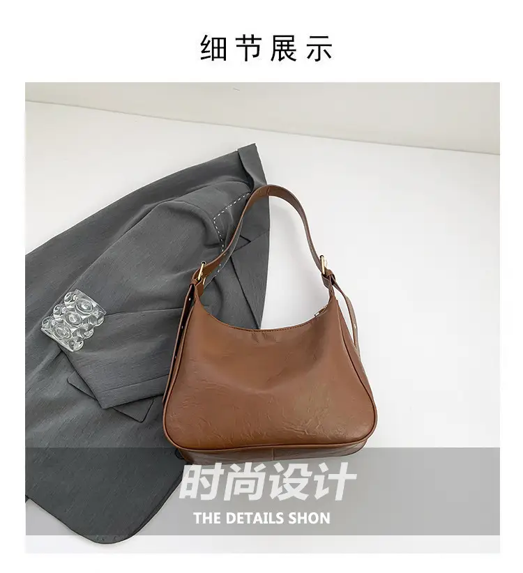 Brown Korean Style Large Capacity Commuter Tote Bag — feature 3
