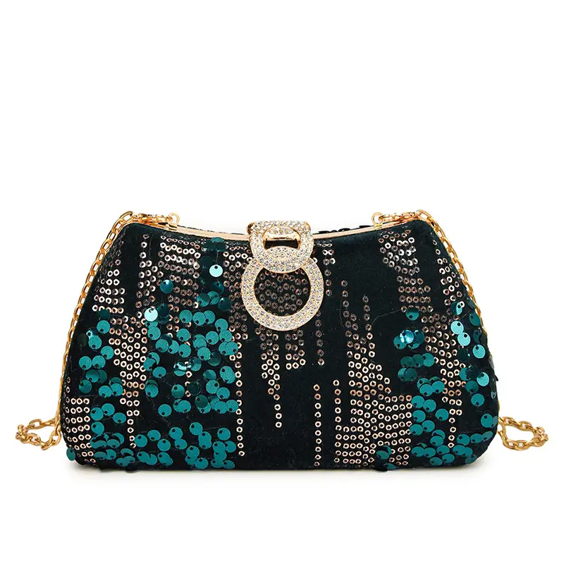 Red Sequin Chain Shoulder Bag for Women - Image 9