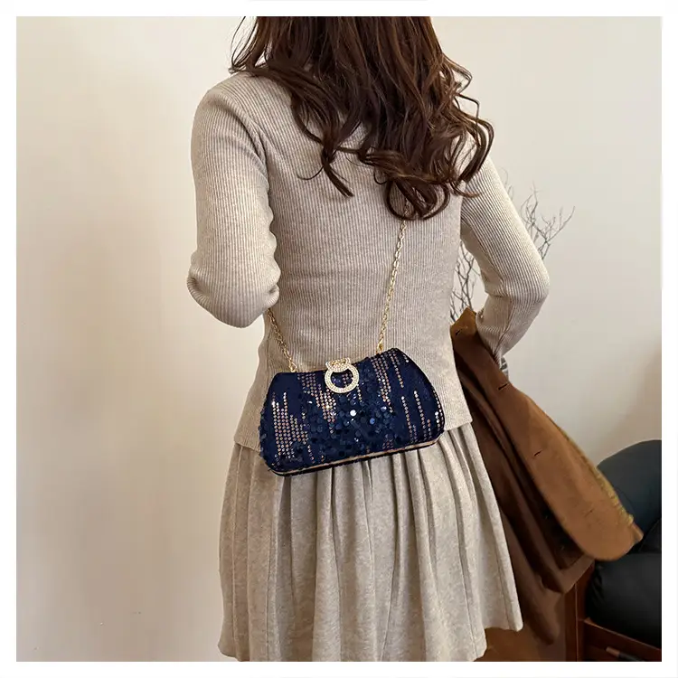 Red Sequin Chain Shoulder Bag for Women — feature 14
