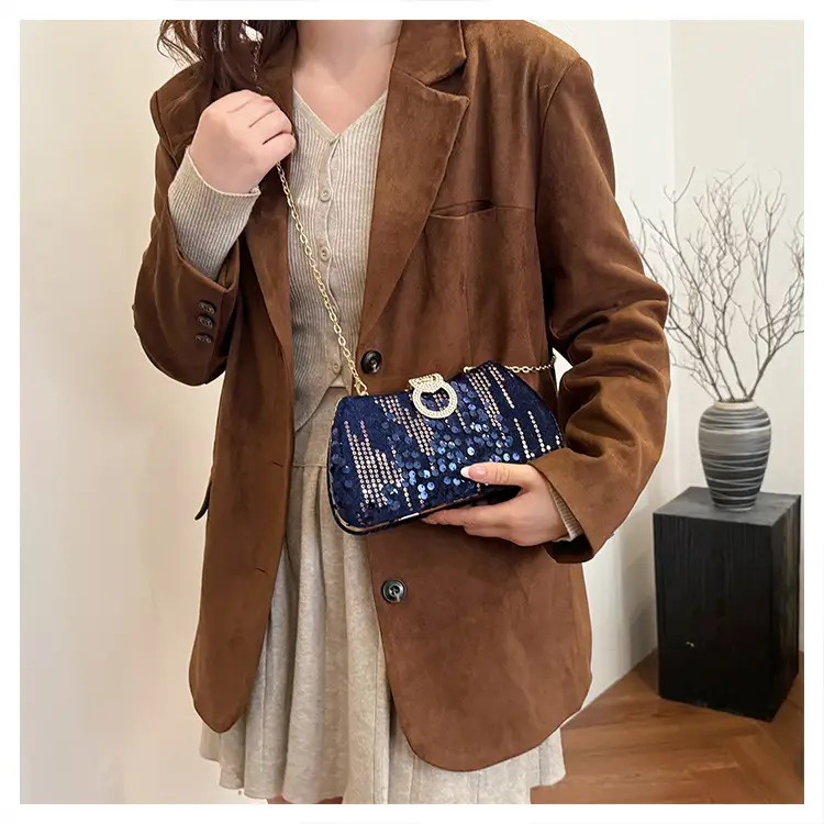 Red Sequin Chain Shoulder Bag for Women — feature 15