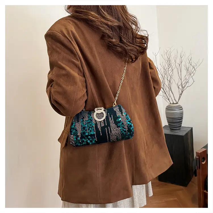 Red Sequin Chain Shoulder Bag for Women — feature 18