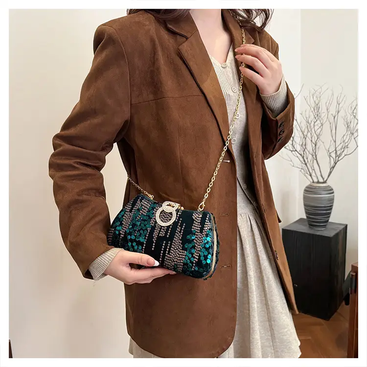 Red Sequin Chain Shoulder Bag for Women — feature 20