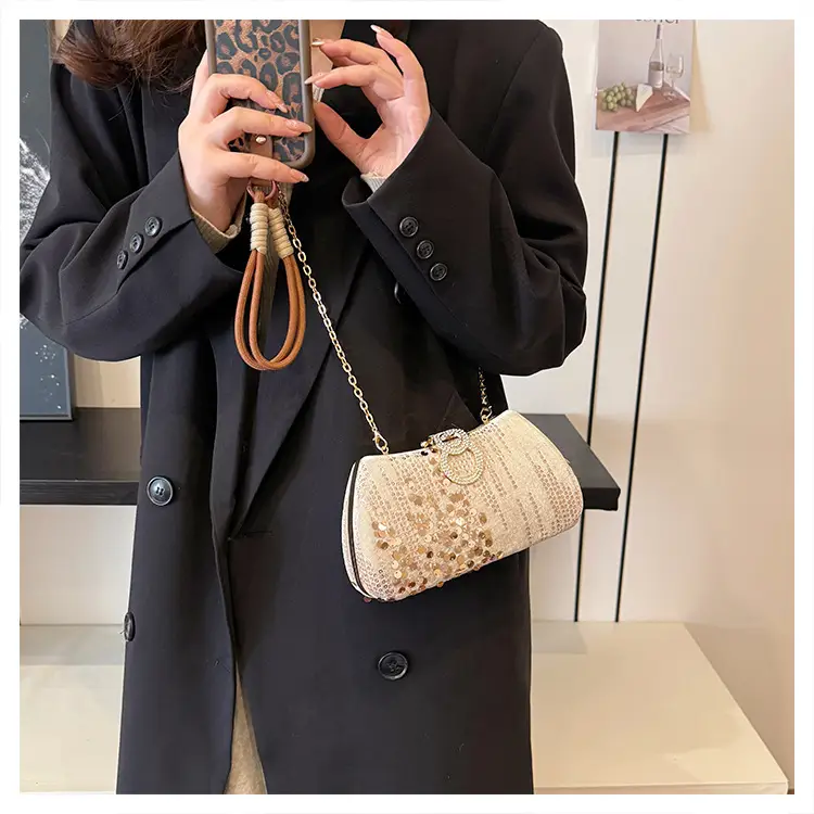Red Sequin Chain Shoulder Bag for Women — feature 29