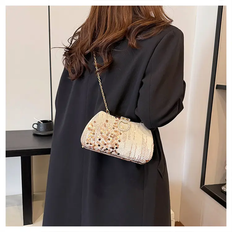 Red Sequin Chain Shoulder Bag for Women — feature 31