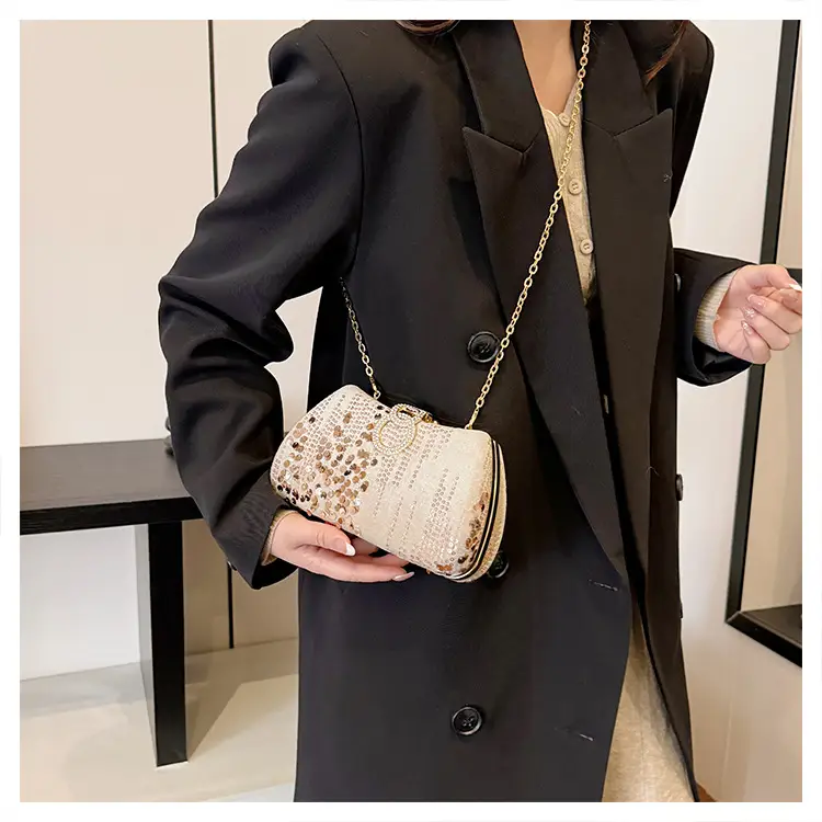 Red Sequin Chain Shoulder Bag for Women — feature 32