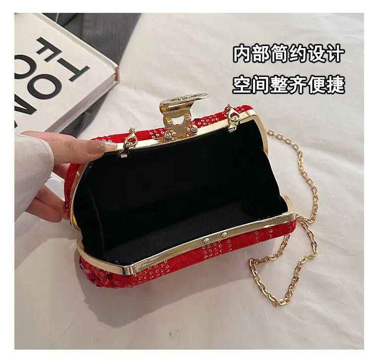 Red Sequin Chain Shoulder Bag for Women — feature 9
