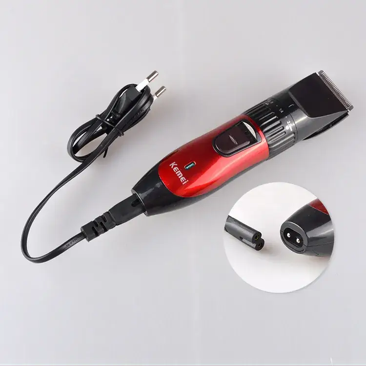 Professional Electric Hair Clipper KM-730 Red Black - Image 4