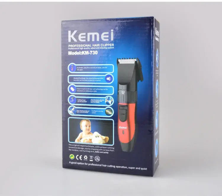 Professional Electric Hair Clipper KM-730 Red Black — feature 10