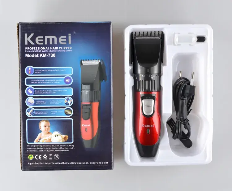 Professional Electric Hair Clipper KM-730 Red Black — feature 9
