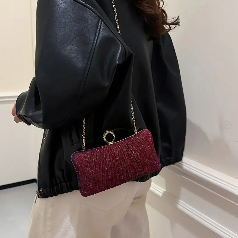 Black Sparkly Crossbody Clutch Bag for Women - Image 6