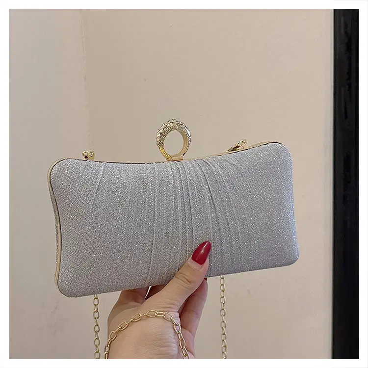 Black Sparkly Crossbody Clutch Bag for Women - Image 2