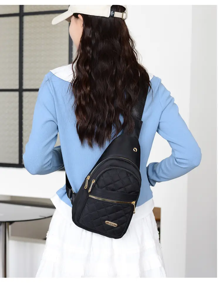 Red Quilted Shoulder Crossbody Bag with Data Holes — feature 20