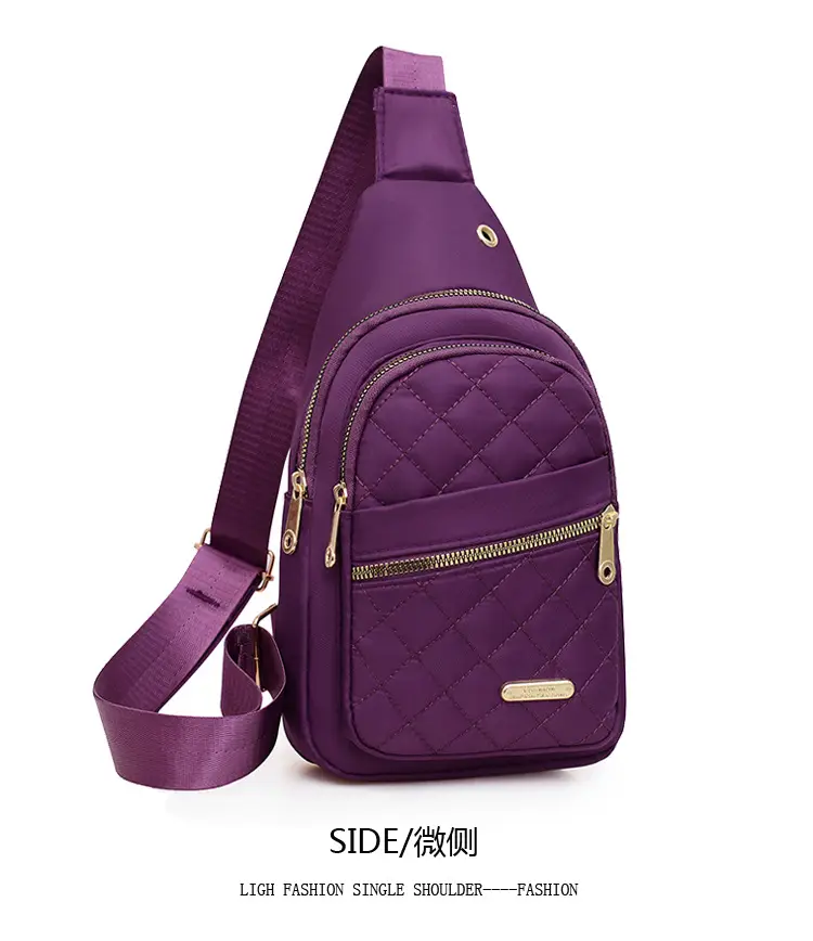 Red Quilted Shoulder Crossbody Bag with Data Holes — feature 36