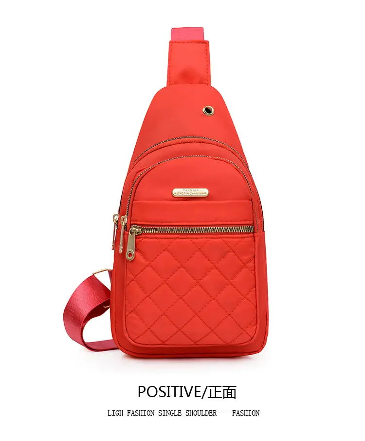 Red Quilted Shoulder Crossbody Bag with Data Holes — feature 43
