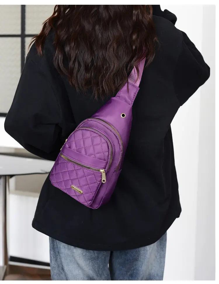 Red Quilted Shoulder Crossbody Bag with Data Holes — feature 46