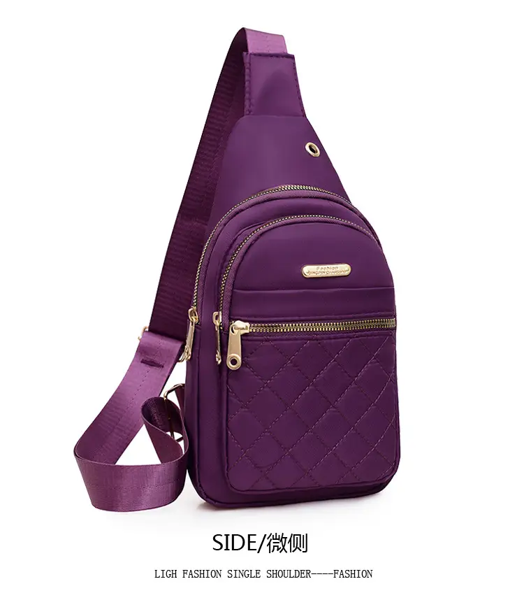 Red Quilted Shoulder Crossbody Bag with Data Holes — feature 6