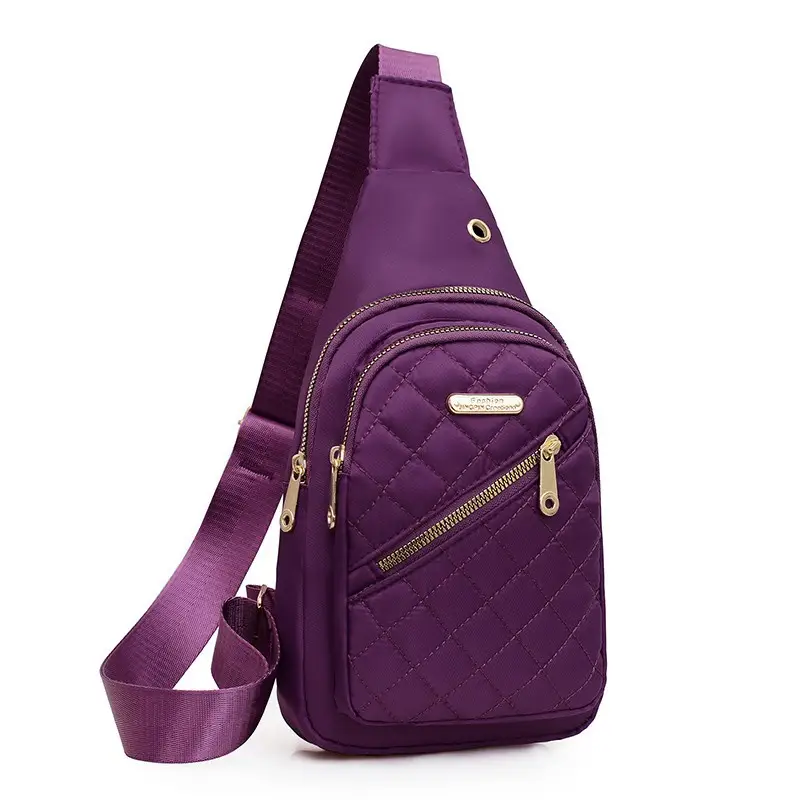 Red Quilted Shoulder Crossbody Bag with Data Holes - Image 12