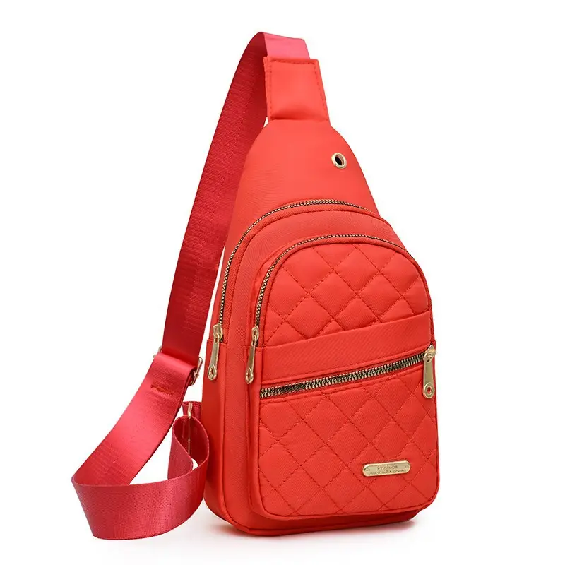 Red Quilted Shoulder Crossbody Bag with Data Holes - Image 16