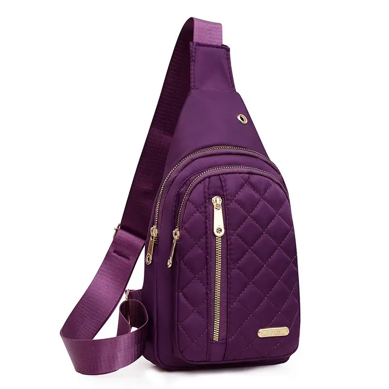 Red Quilted Shoulder Crossbody Bag with Data Holes - Image 2