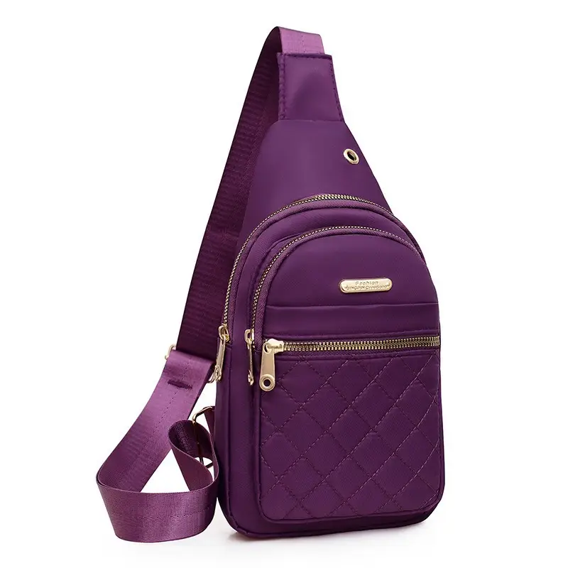 Red Quilted Shoulder Crossbody Bag with Data Holes - Image 7
