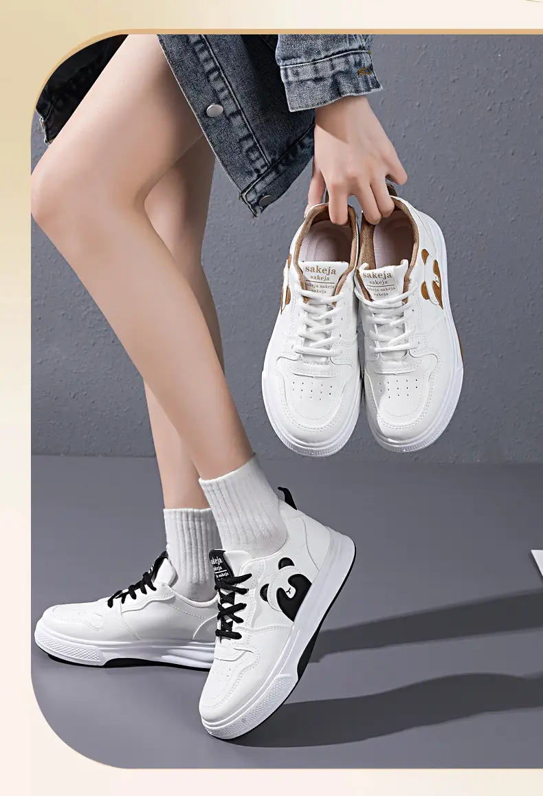 White Sneakers for Women Wholesale Leather Waterproof Casual Women's Shoes Outdoor Cartoon Panda Soft Sole Fashion Flat Sneakers for Women — feature 19