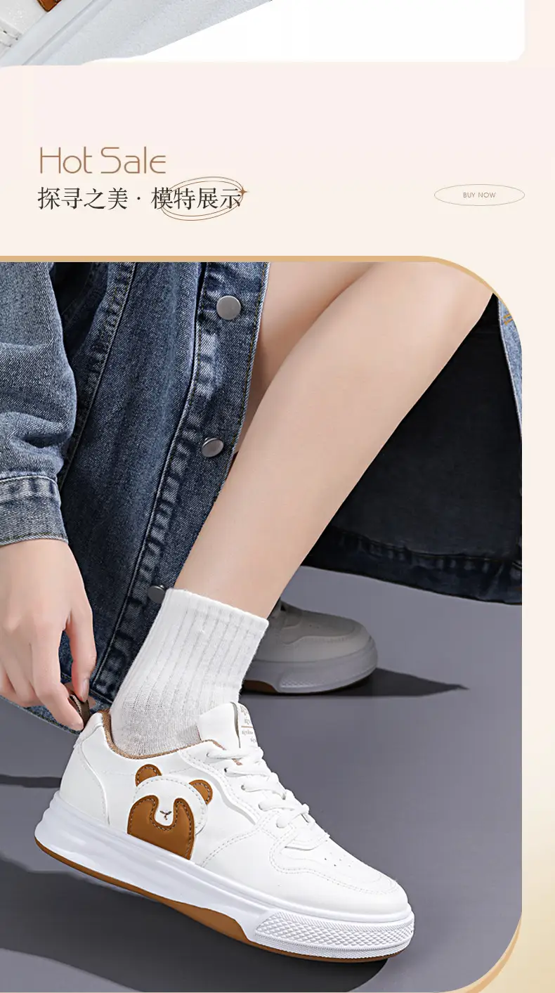 White Sneakers for Women Wholesale Leather Waterproof Casual Women's Shoes Outdoor Cartoon Panda Soft Sole Fashion Flat Sneakers for Women — feature 24