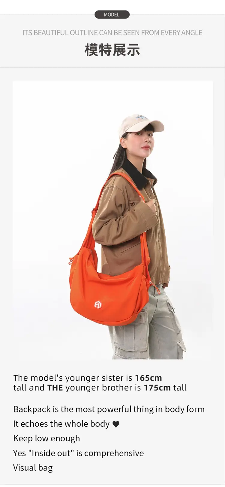 Huaer & Young Jiang Shuying Black Messenger Bag Large Capacity — feature 8