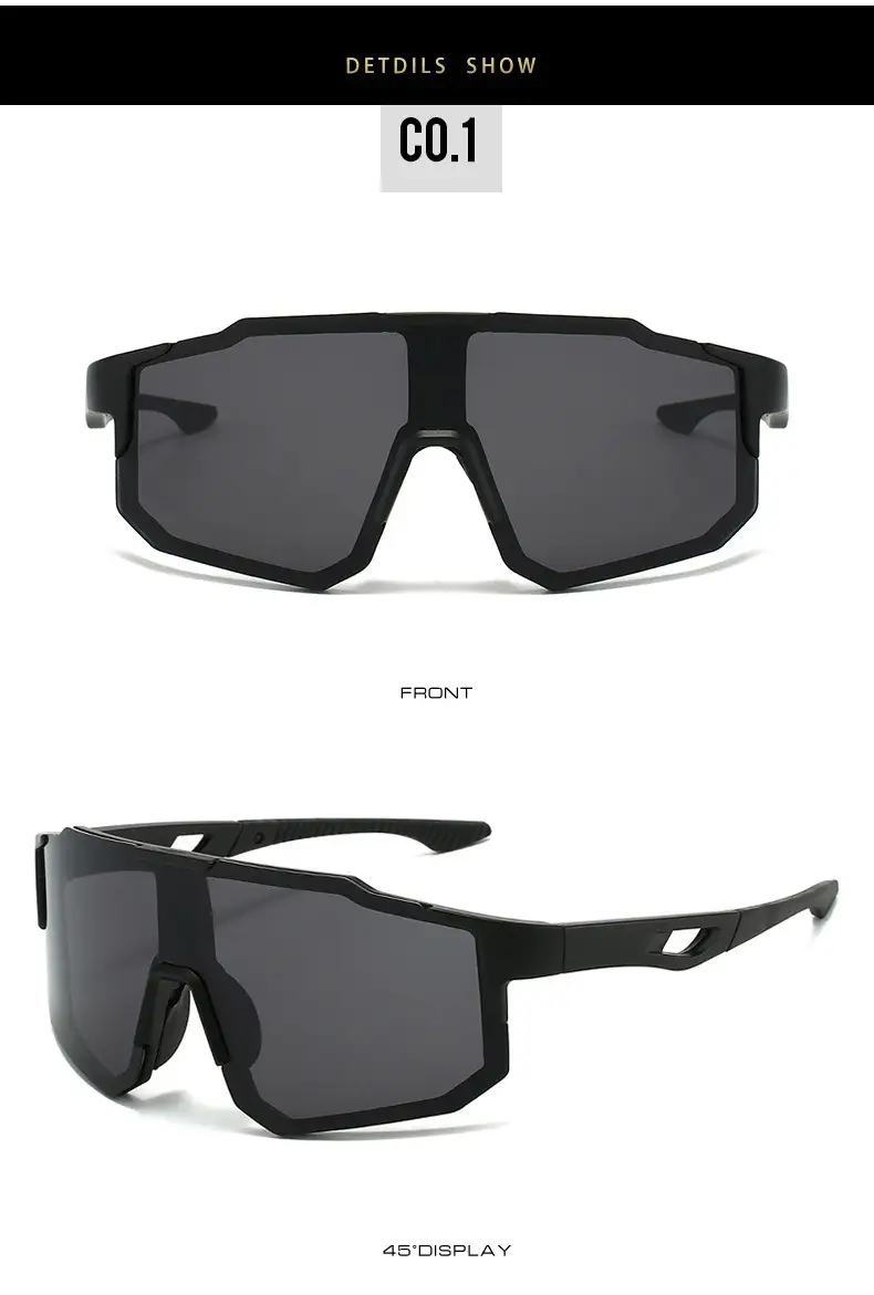 Men Anti-UV Cycling Sunglasses Retro Large Frame Windproof — feature 10