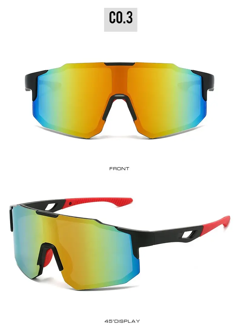 Men Anti-UV Cycling Sunglasses Retro Large Frame Windproof — feature 12