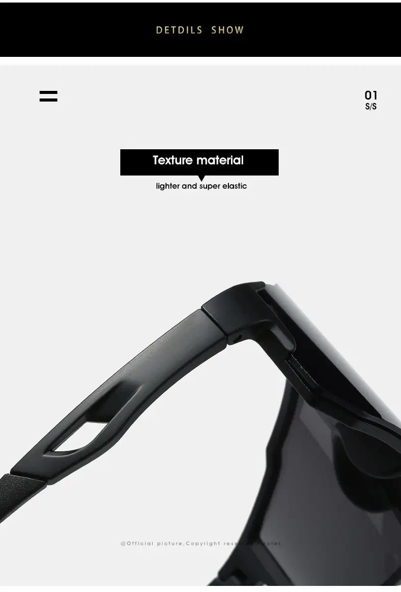 Men Anti-UV Cycling Sunglasses Retro Large Frame Windproof — feature 17