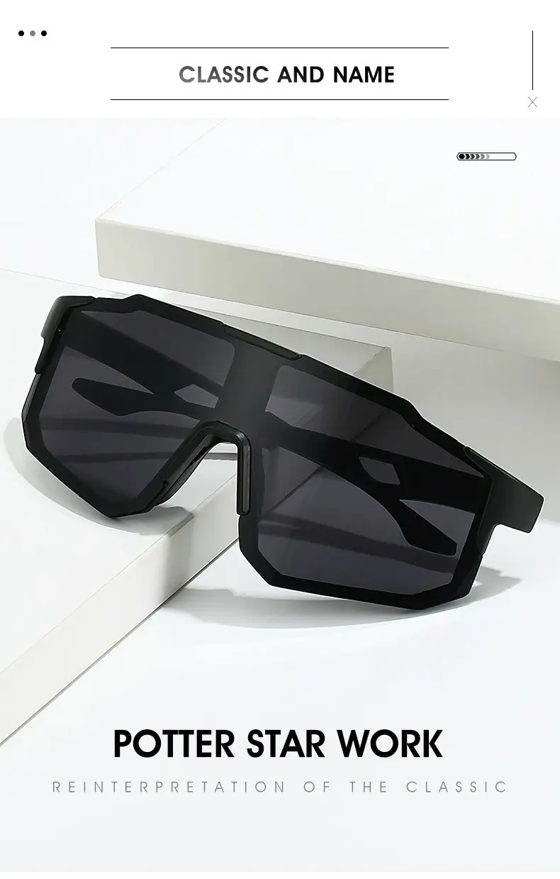 Men Anti-UV Cycling Sunglasses Retro Large Frame Windproof — feature 6