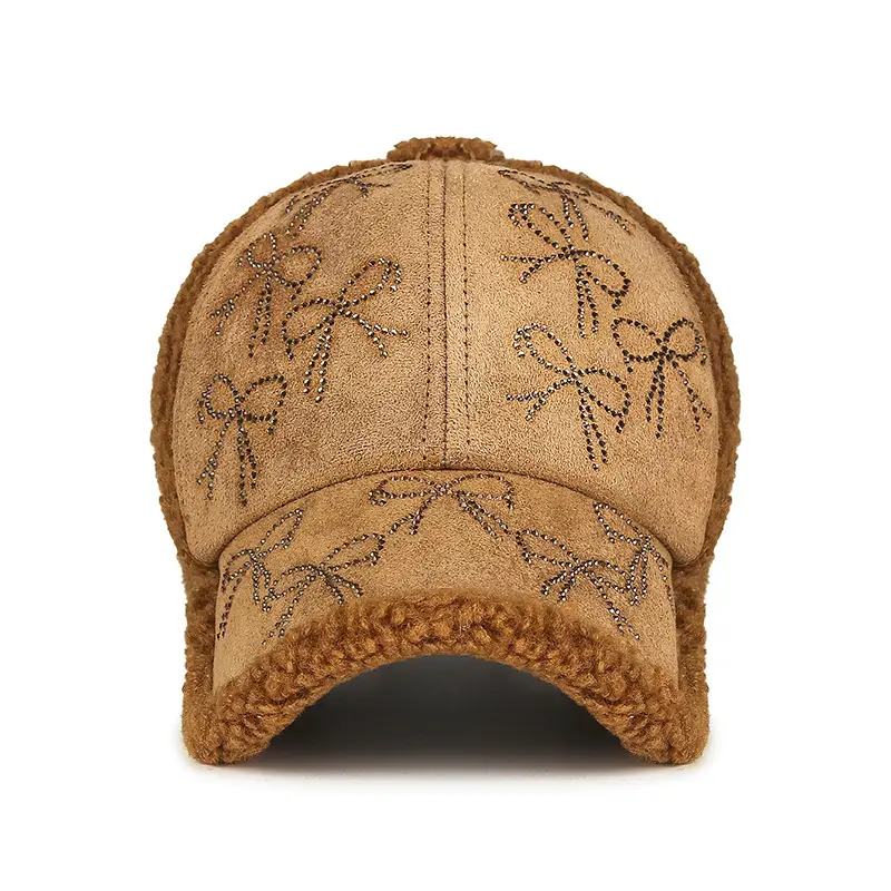 Winter Korean Style Plush Bow Cap for Girls - Image 9
