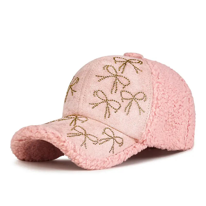 Winter Korean Style Plush Bow Cap for Girls - Image 5