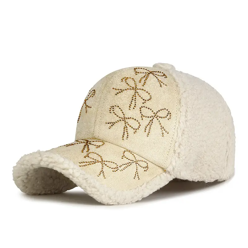 Winter Korean Style Plush Bow Cap for Girls - Image 6