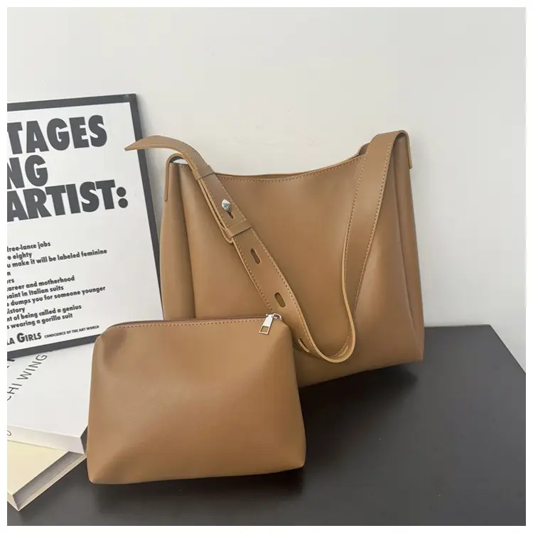 Black Leather Crossbody & Zipper Bag Set for Women — feature 15