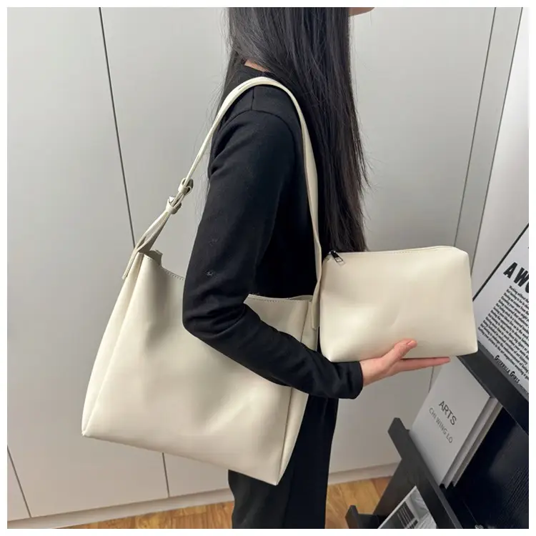 Black Leather Crossbody & Zipper Bag Set for Women — feature 2