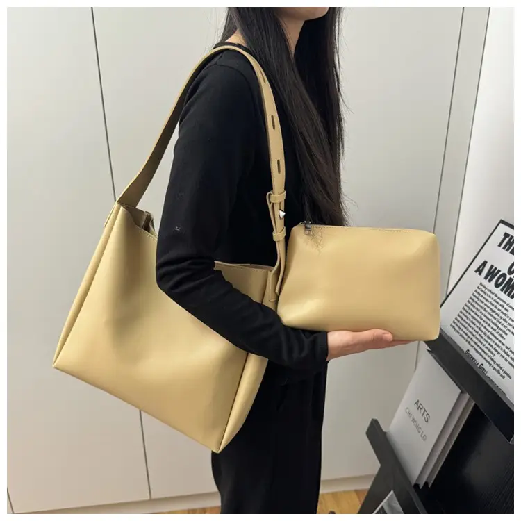 Black Leather Crossbody & Zipper Bag Set for Women — feature 3