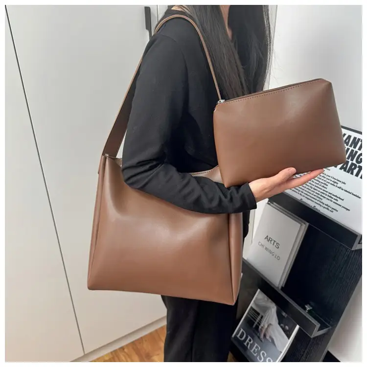 Black Leather Crossbody & Zipper Bag Set for Women — feature 5