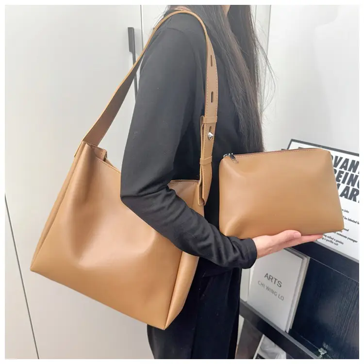 Black Leather Crossbody & Zipper Bag Set for Women — feature 6