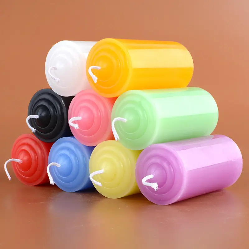 Macaron Colorful Chunky Thick Short Small Model Cylindrical Black Unscented Purple Candle Activity Layout Home Lighting
